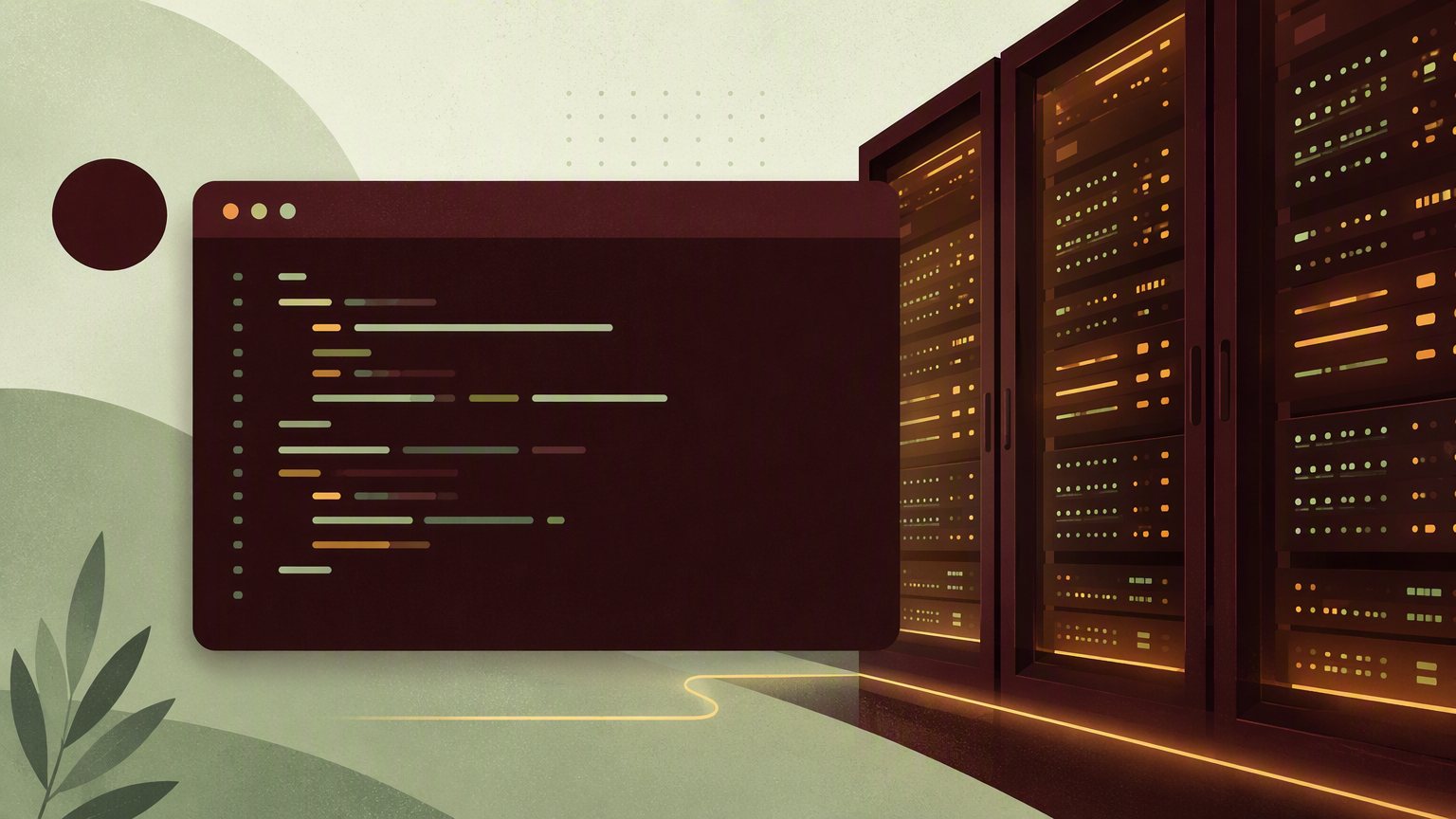 Терминал Linux и серверная стойка