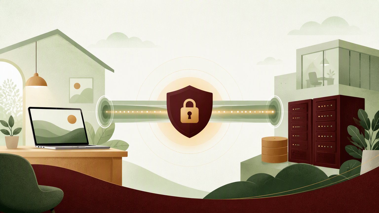 Схема безопасного удалённого доступа через VPN